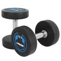 纯钢PU哑铃家用男士健身房器材金属全钢包胶铸铁女不锈钢一体杠铃